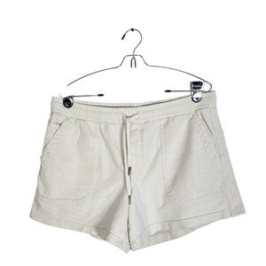 Athleta Farallon Heathered Shorts size 14 T cream color pockets pull on
